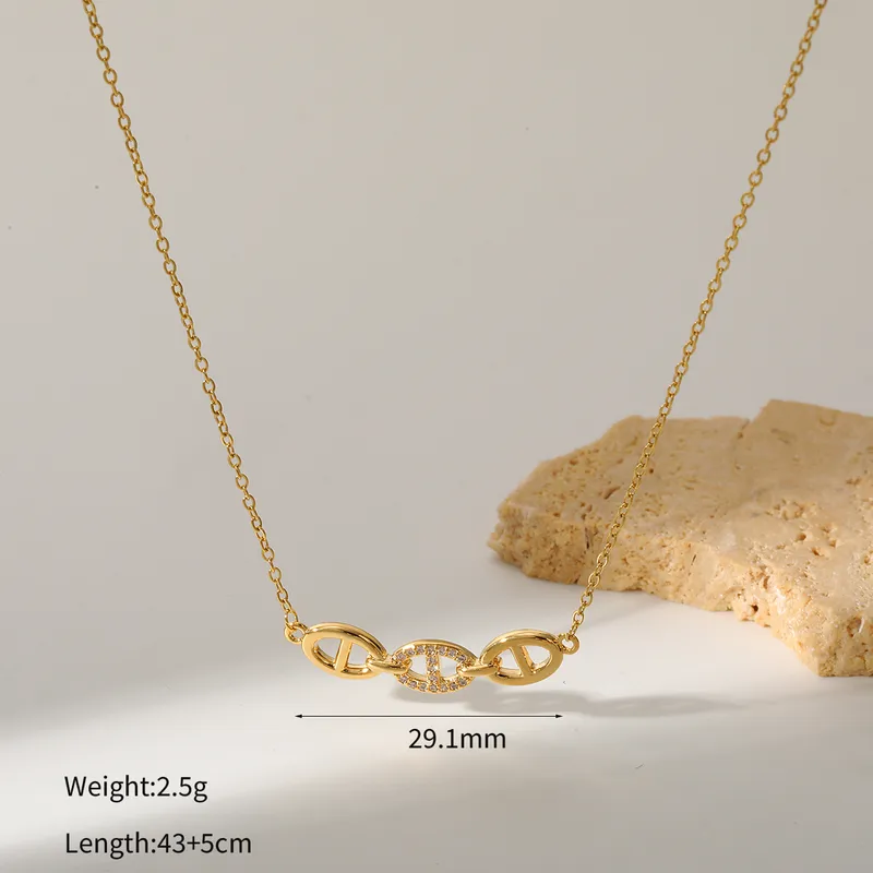 Golden Link Charm Necklace